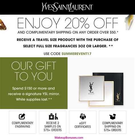 code promo yves saint laurent beauty|ysl beauty free shipping code.